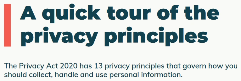 A Quick Tour Of The Privacy Principles